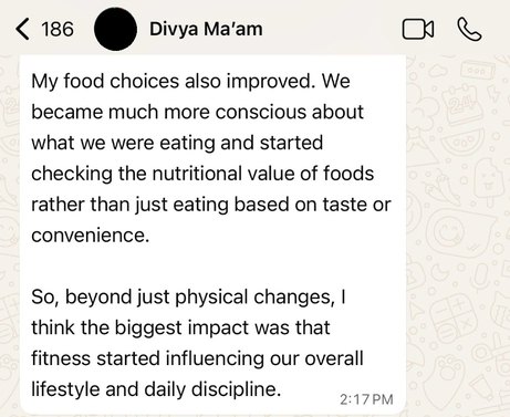 My food choices also improved. We became much more conscious about what we were eating.