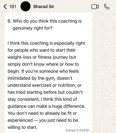 I think this coaching is especially right for people who want to start their weight-loss or fitness journey but simply don't know where or how to begin.
